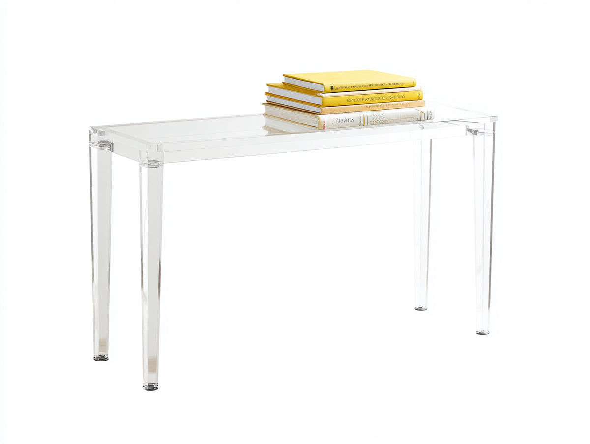 Consolle in acrilico 110x38x75 cm - trasparente - struttura lineare per soggiorno