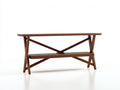 Consolle in legno 140x38x78 cm - marrone noce - struttura incrociata con ripiano per soggiorno