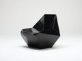 Pedale geometrico 70x68x72 cm - nero lucido - seduta scultorea per soggiorno