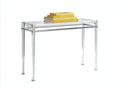 Consolle in acrilico trasparente e metallo 100x35x78 cm - trasparente argento - design lineare per soggiorno