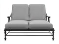 Poltrona Reclinabile a 2 posti in metallo 158×86×91 cm - grigio perla e nero - gambe tornite per Terrazza