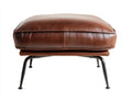 Pedale imbottito 72x58x48 cm - marrone nero - rivestimento effetto pelle con gambe in metallo