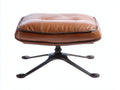 Pedale poggiapiedi 64x52x44 cm - marrone e nero - seduta imbottita con base centrale a cinque razze