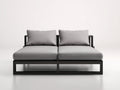 Poltrona Reclinabile a 2 posti in metallo 172×84×82 cm - grigio chiaro e nero - base continua per Terrazza